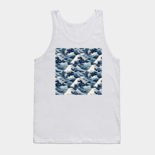 Ephemeral Crests: Hokusai Waves Reimagined Tank Top